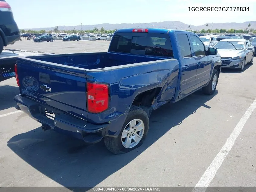 2016 Chevrolet Silverado 1500 1Lt VIN: 1GCRCREC2GZ378834 Lot: 40044165