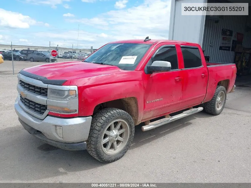 2016 Chevrolet Silverado 1500 1Lt VIN: 3GCUKREC3GG155201 Lot: 40051221