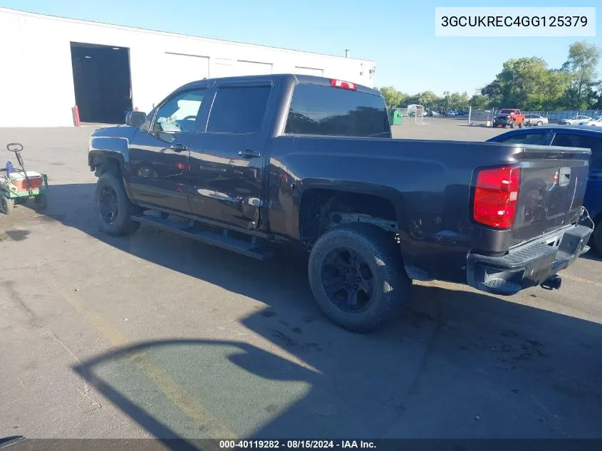 2016 Chevrolet Silverado 1500 1Lt VIN: 3GCUKREC4GG125379 Lot: 40119282