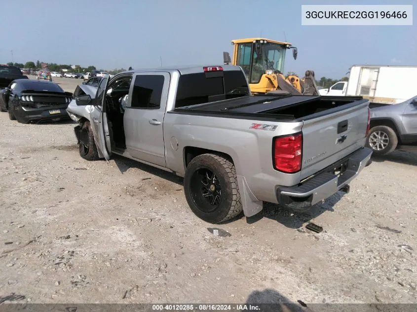 2016 Chevrolet Silverado 1500 2Lt VIN: 3GCUKREC2GG196466 Lot: 40120285