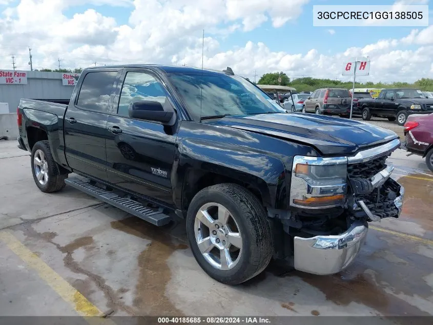 2016 Chevrolet Silverado 1500 1Lt VIN: 3GCPCREC1GG138505 Lot: 40185685