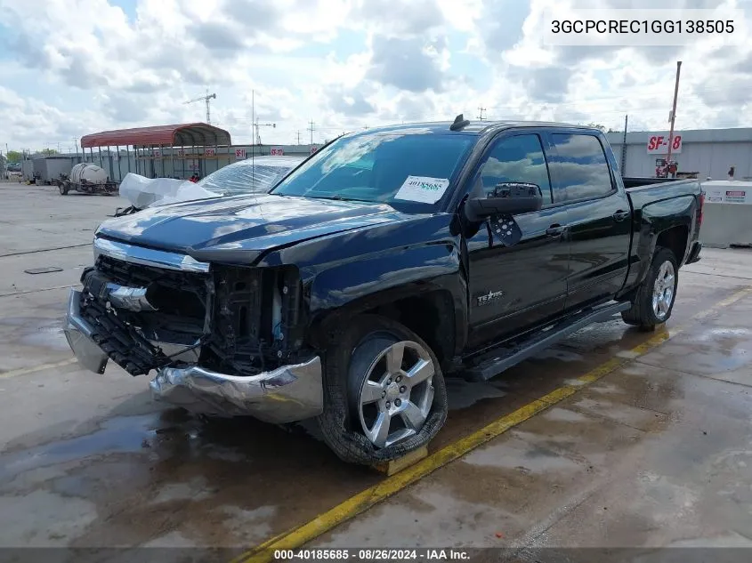 2016 Chevrolet Silverado 1500 1Lt VIN: 3GCPCREC1GG138505 Lot: 40185685