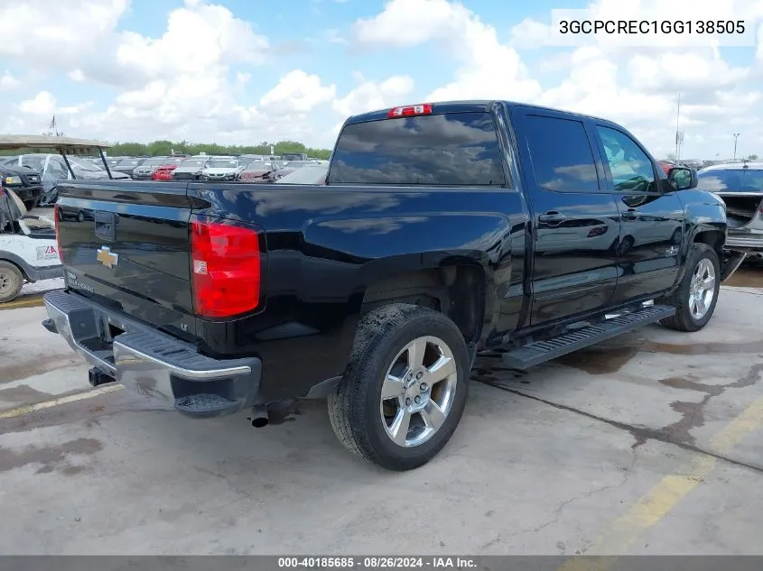 2016 Chevrolet Silverado 1500 1Lt VIN: 3GCPCREC1GG138505 Lot: 40185685