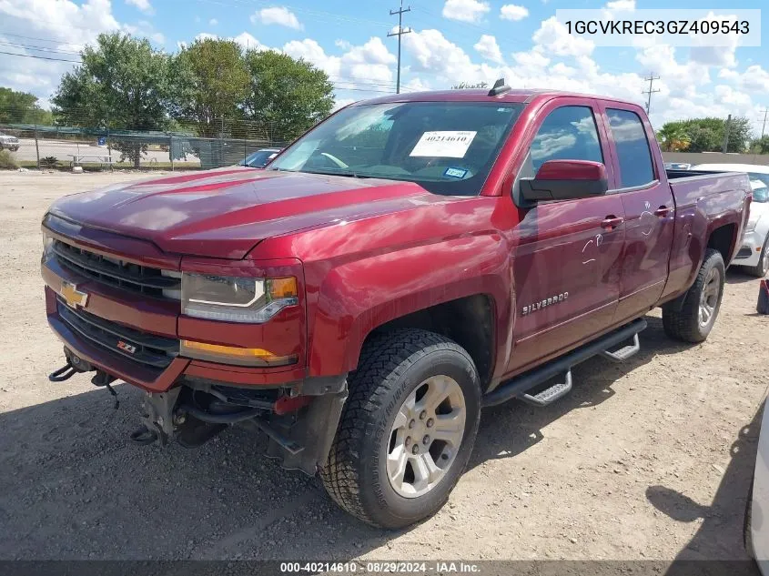 2016 Chevrolet Silverado 1500 2Lt VIN: 1GCVKREC3GZ409543 Lot: 40214610