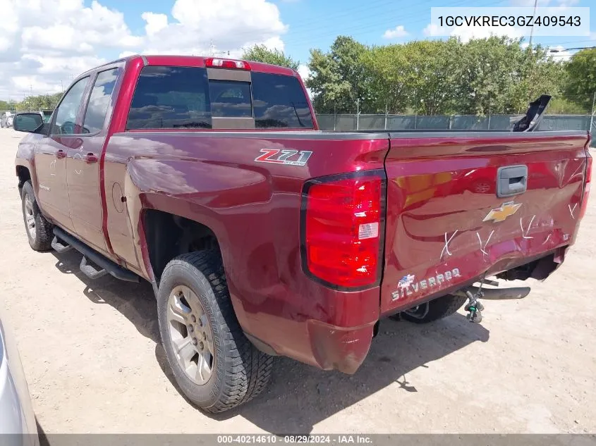 2016 Chevrolet Silverado 1500 2Lt VIN: 1GCVKREC3GZ409543 Lot: 40214610