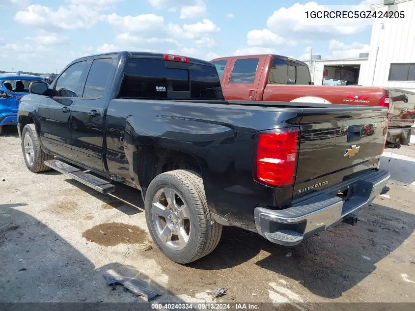 2016 Chevrolet Silverado 1500 1Lt VIN: 1GCRCREC5GZ424205 Lot: 40240334