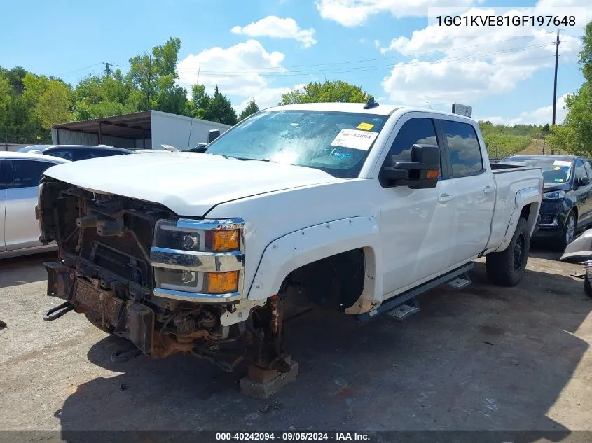 2016 Chevrolet Silverado 2500Hd Lt VIN: 1GC1KVE81GF197648 Lot: 40242094