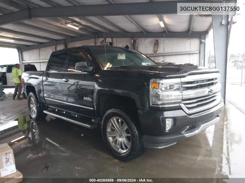 2016 Chevrolet Silverado 1500 High Country VIN: 3GCUKTEC8GG137550 Lot: 40265959