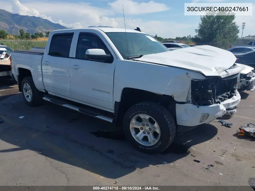 2016 Chevrolet Silverado K1500 Lt VIN: 3GCUKREC4GG247661 Lot: 40274715