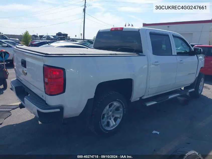 2016 Chevrolet Silverado K1500 Lt VIN: 3GCUKREC4GG247661 Lot: 40274715