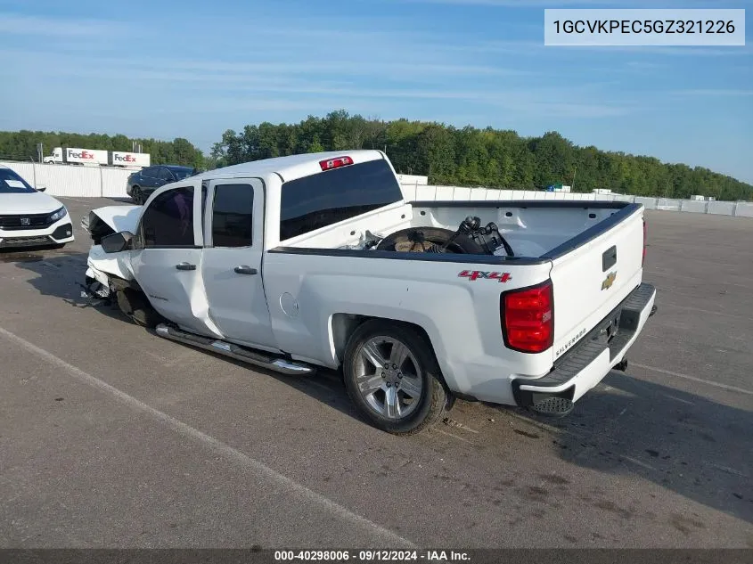 2016 Chevrolet Silverado 1500 Custom VIN: 1GCVKPEC5GZ321226 Lot: 40298006