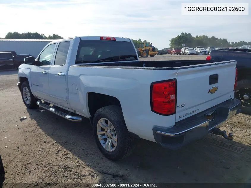 2016 Chevrolet Silverado 1500 C1500 Lt VIN: 1GCRCREC0GZ192600 Lot: 40307580