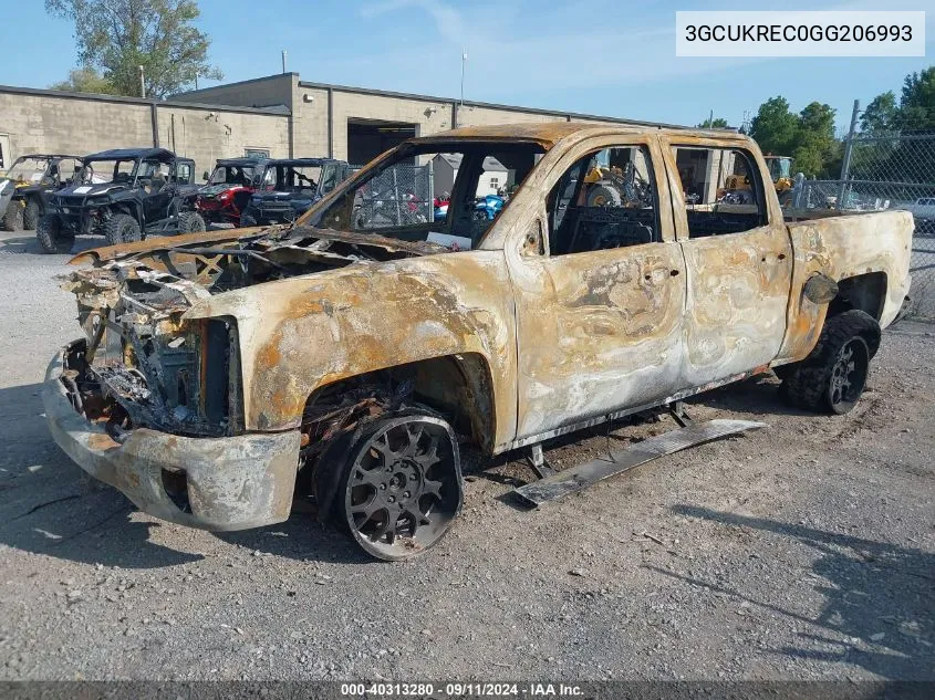 2016 Chevrolet Silverado 1500 2Lt VIN: 3GCUKREC0GG206993 Lot: 40313280