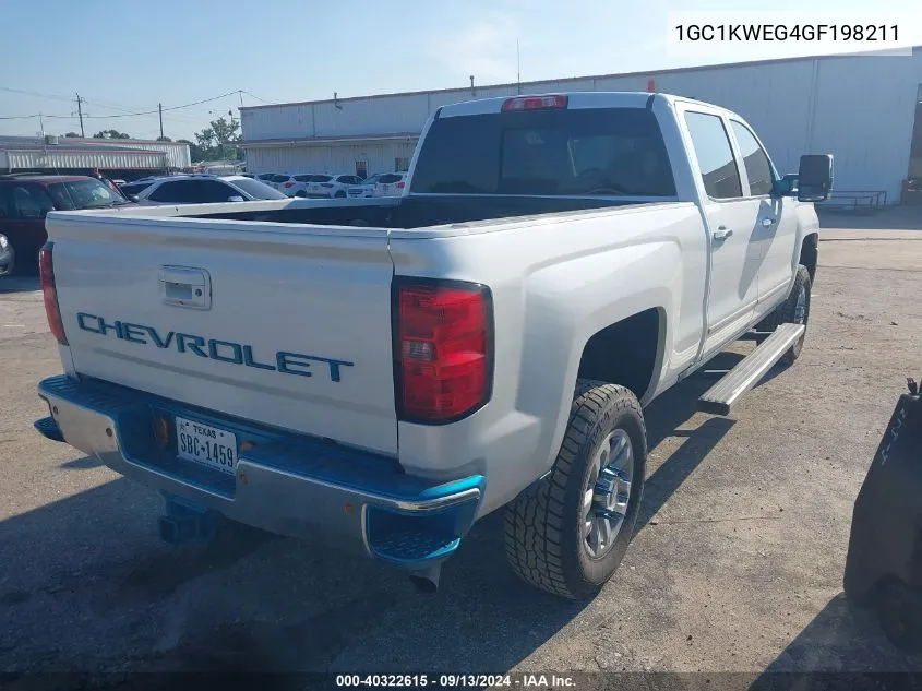 2016 Chevrolet Silverado 2500Hd Ltz VIN: 1GC1KWEG4GF198211 Lot: 40322615