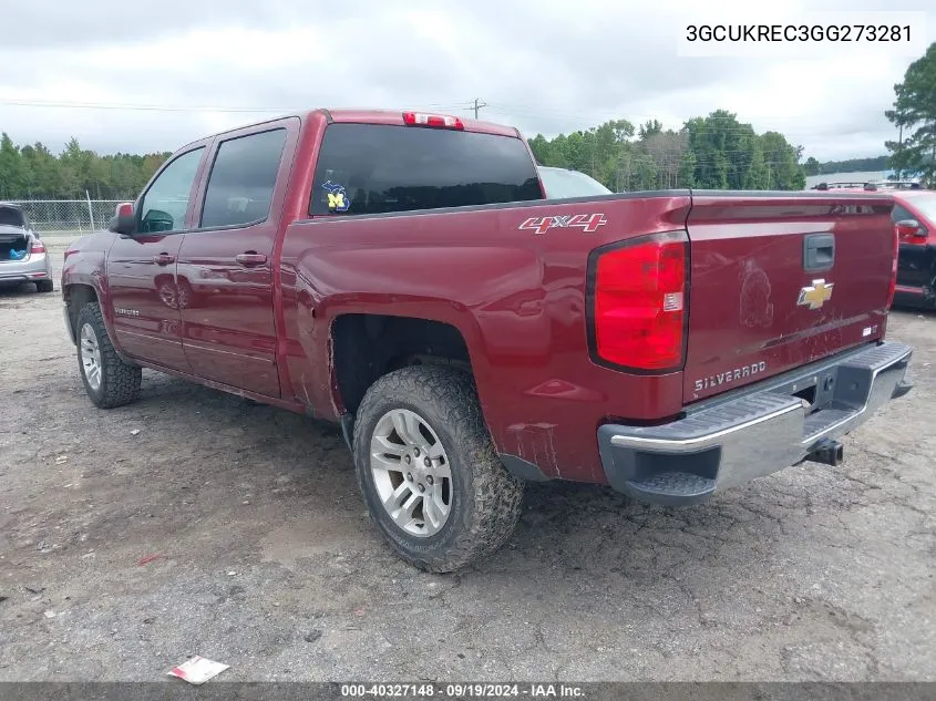 2016 Chevrolet Silverado 1500 1Lt VIN: 3GCUKREC3GG273281 Lot: 40327148