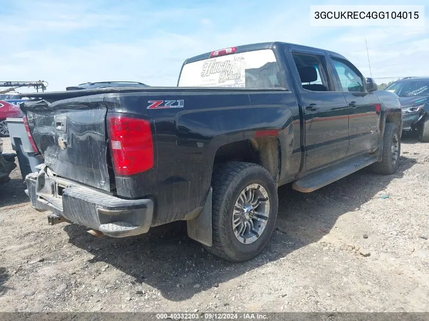 3GCUKREC4GG104015 2016 Chevrolet Silverado 1500 2Lt