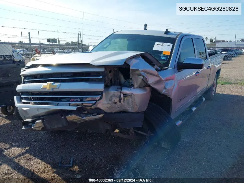 2016 Chevrolet Silverado K1500 Ltz VIN: 3GCUKSEC4GG280828 Lot: 40332369