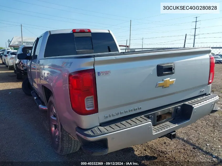 2016 Chevrolet Silverado K1500 Ltz VIN: 3GCUKSEC4GG280828 Lot: 40332369