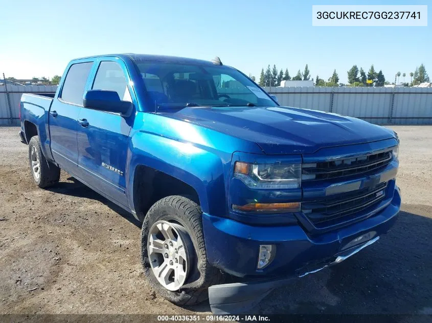 2016 Chevrolet Silverado K1500 Lt VIN: 3GCUKREC7GG237741 Lot: 40336351