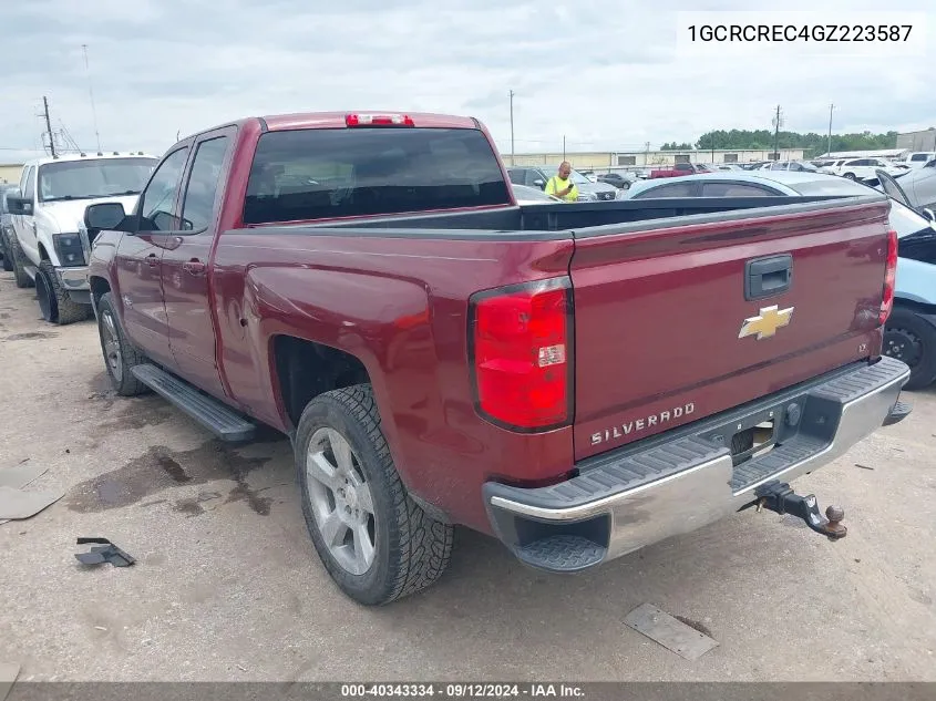 2016 Chevrolet Silverado 1500 1Lt VIN: 1GCRCREC4GZ223587 Lot: 40343334