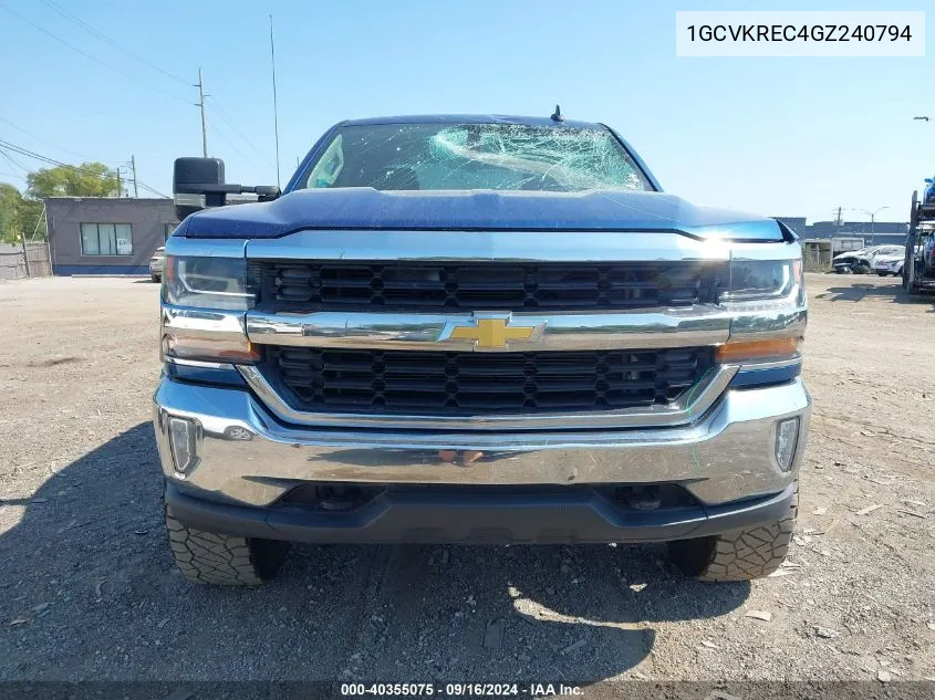 2016 Chevrolet Silverado 1500 1Lt VIN: 1GCVKREC4GZ240794 Lot: 40355075