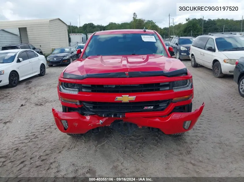 3GCUKREC9GG197520 2016 Chevrolet Silverado K1500 Lt