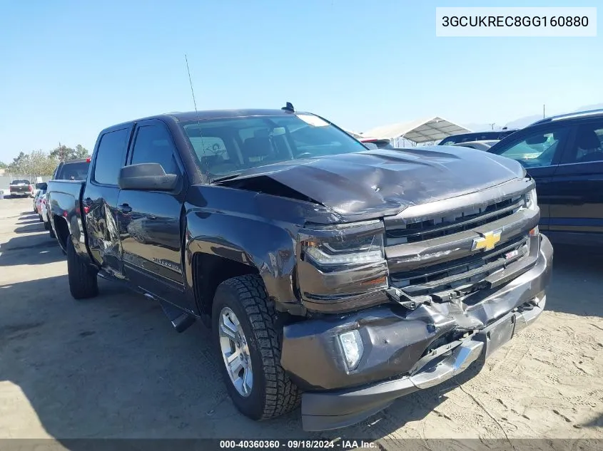 2016 Chevrolet Silverado 1500 2Lt VIN: 3GCUKREC8GG160880 Lot: 40360360