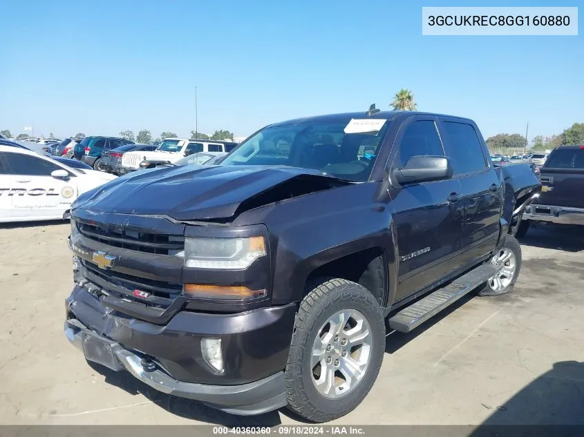 2016 Chevrolet Silverado 1500 2Lt VIN: 3GCUKREC8GG160880 Lot: 40360360