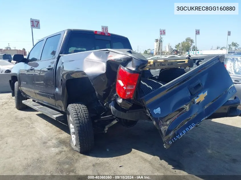 2016 Chevrolet Silverado 1500 2Lt VIN: 3GCUKREC8GG160880 Lot: 40360360