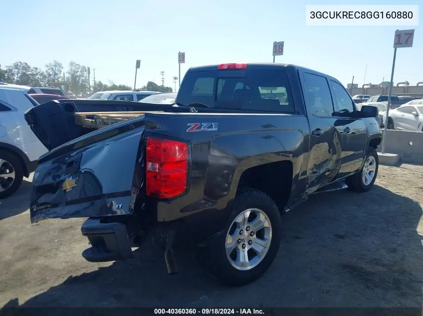 2016 Chevrolet Silverado 1500 2Lt VIN: 3GCUKREC8GG160880 Lot: 40360360