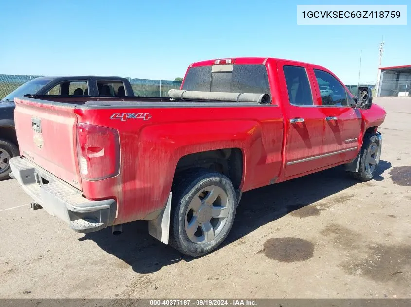 2016 Chevrolet Silverado 1500 1Lz VIN: 1GCVKSEC6GZ418759 Lot: 40377187