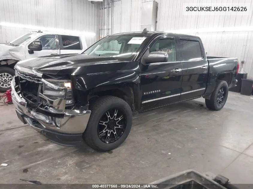 2016 Chevrolet Silverado 1500 K1500 Ltz VIN: 3GCUKSEJ6GG142626 Lot: 40377565