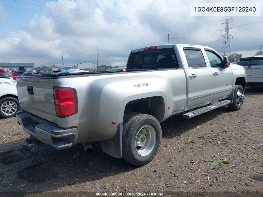 2016 Chevrolet Silverado 3500Hd Ltz VIN: 1GC4K0E85GF125240 Lot: 40380994