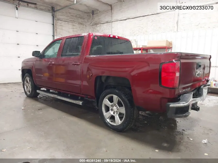 2016 Chevrolet Silverado 1500 1Lt VIN: 3GCUKRECXGG233070 Lot: 40381240