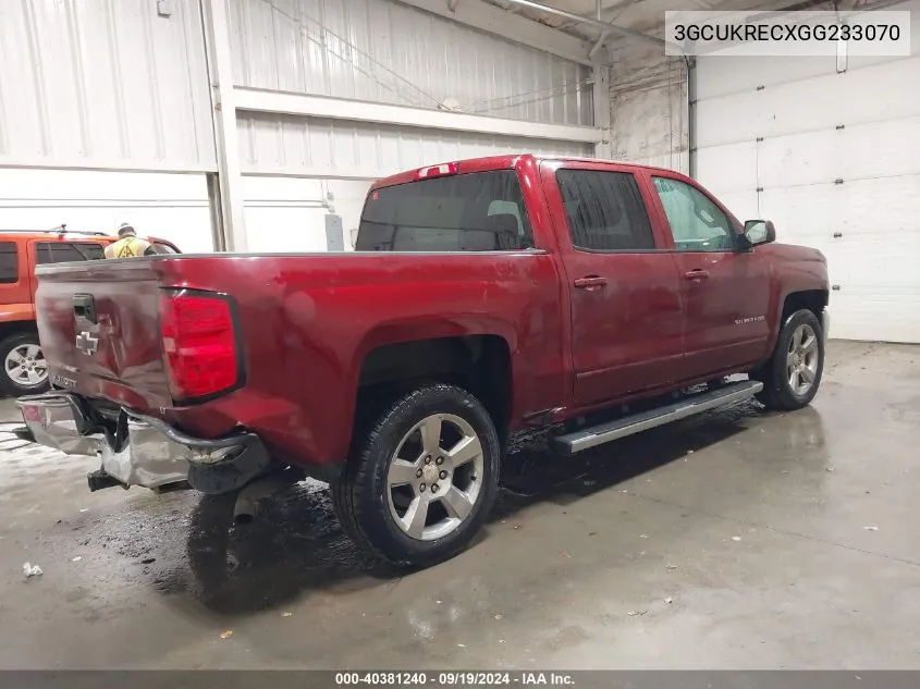 2016 Chevrolet Silverado 1500 1Lt VIN: 3GCUKRECXGG233070 Lot: 40381240