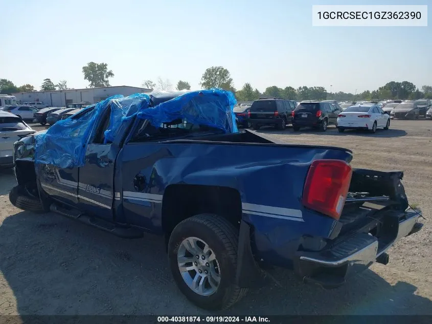 2016 Chevrolet Silverado 1500 1Lz VIN: 1GCRCSEC1GZ362390 Lot: 40381874