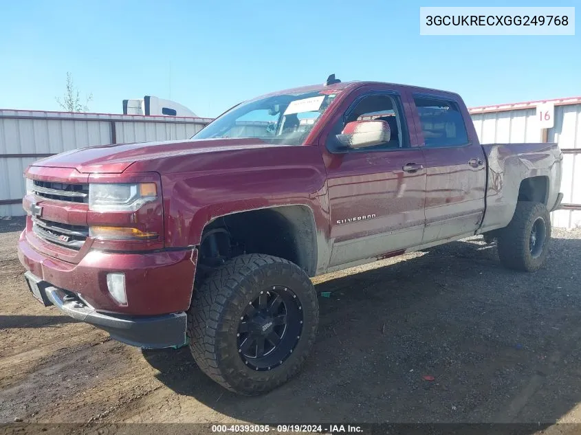 2016 Chevrolet Silverado 1500 2Lt VIN: 3GCUKRECXGG249768 Lot: 40393035