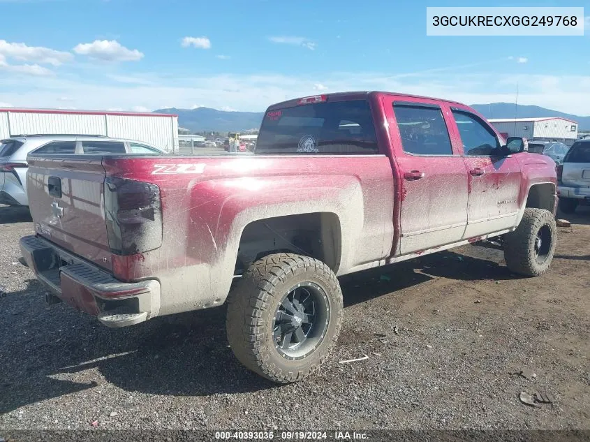 2016 Chevrolet Silverado 1500 2Lt VIN: 3GCUKRECXGG249768 Lot: 40393035