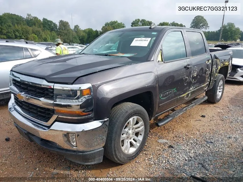 2016 Chevrolet Silverado 1500 1Lt VIN: 3GCUKREC7GG321123 Lot: 40400504