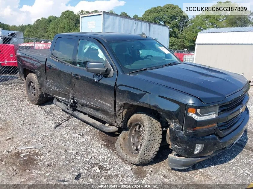 2016 Chevrolet Silverado 1500 2Lt VIN: 3GCUKREC6GG387839 Lot: 40410541