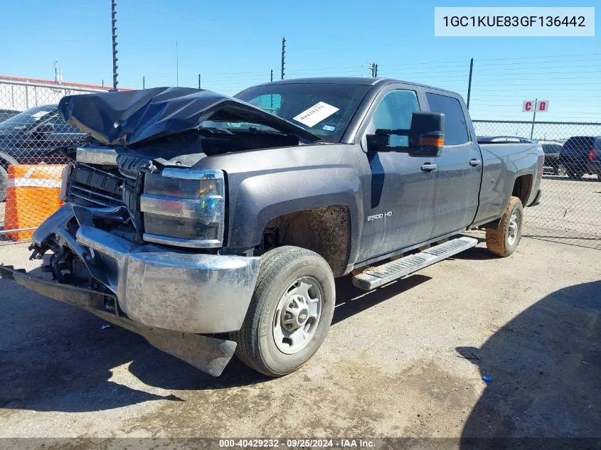 2016 Chevrolet Silverado 2500Hd Wt VIN: 1GC1KUE83GF136442 Lot: 40429232