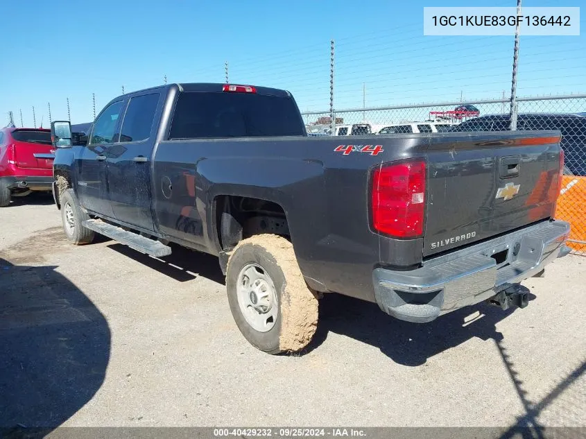 2016 Chevrolet Silverado 2500Hd Wt VIN: 1GC1KUE83GF136442 Lot: 40429232