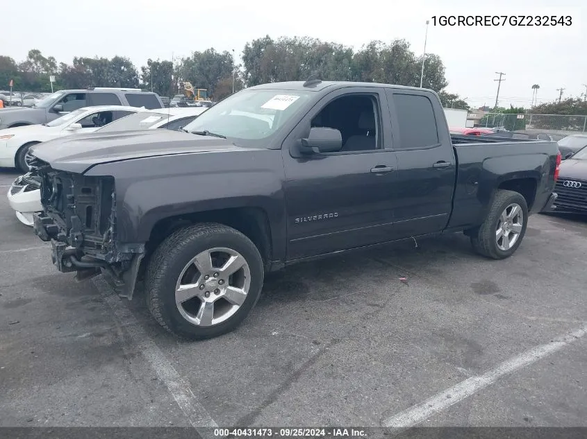 2016 Chevrolet Silverado 1500 1Lt VIN: 1GCRCREC7GZ232543 Lot: 40431473