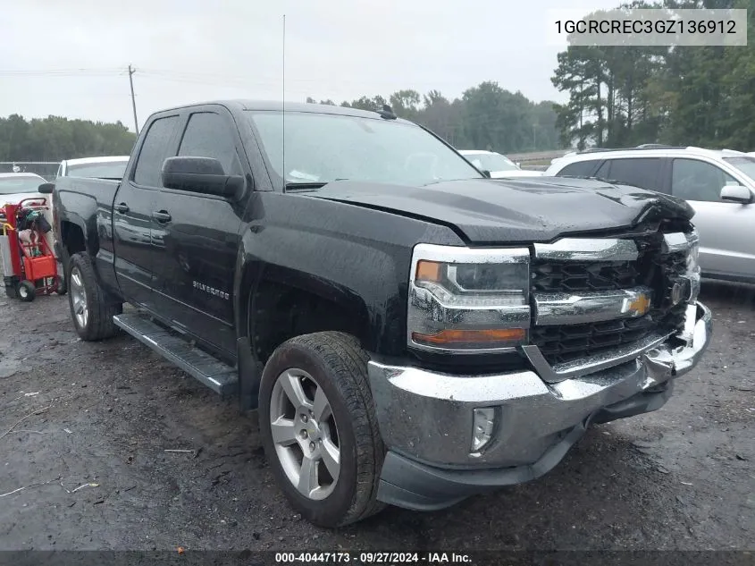 2016 Chevrolet Silverado 1500 1Lt VIN: 1GCRCREC3GZ136912 Lot: 40447173