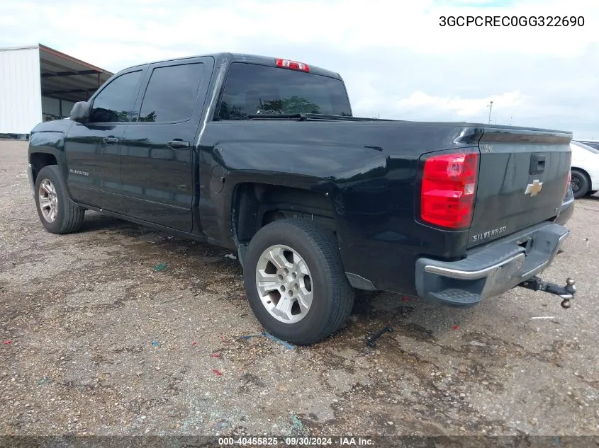 3GCPCREC0GG322690 2016 Chevrolet Silverado 1500 1Lt