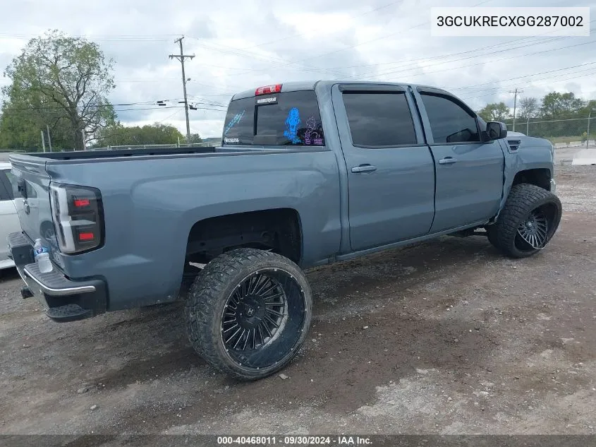 3GCUKRECXGG287002 2016 Chevrolet Silverado 1500 1Lt