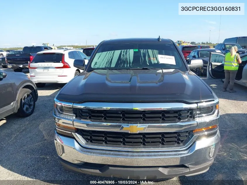 2016 Chevrolet Silverado 1500 1Lt VIN: 3GCPCREC3GG160831 Lot: 40476905