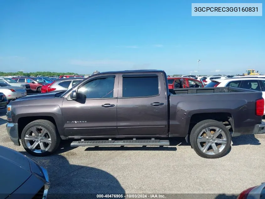 2016 Chevrolet Silverado 1500 1Lt VIN: 3GCPCREC3GG160831 Lot: 40476905