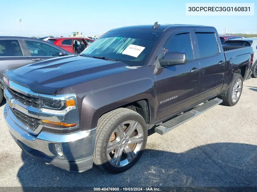 2016 Chevrolet Silverado 1500 1Lt VIN: 3GCPCREC3GG160831 Lot: 40476905