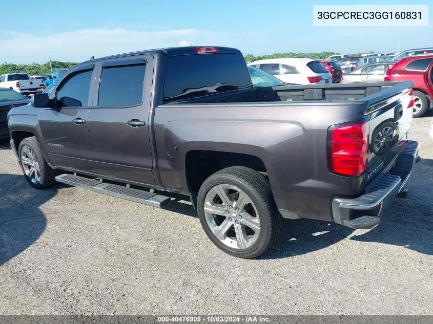 2016 Chevrolet Silverado 1500 1Lt VIN: 3GCPCREC3GG160831 Lot: 40476905